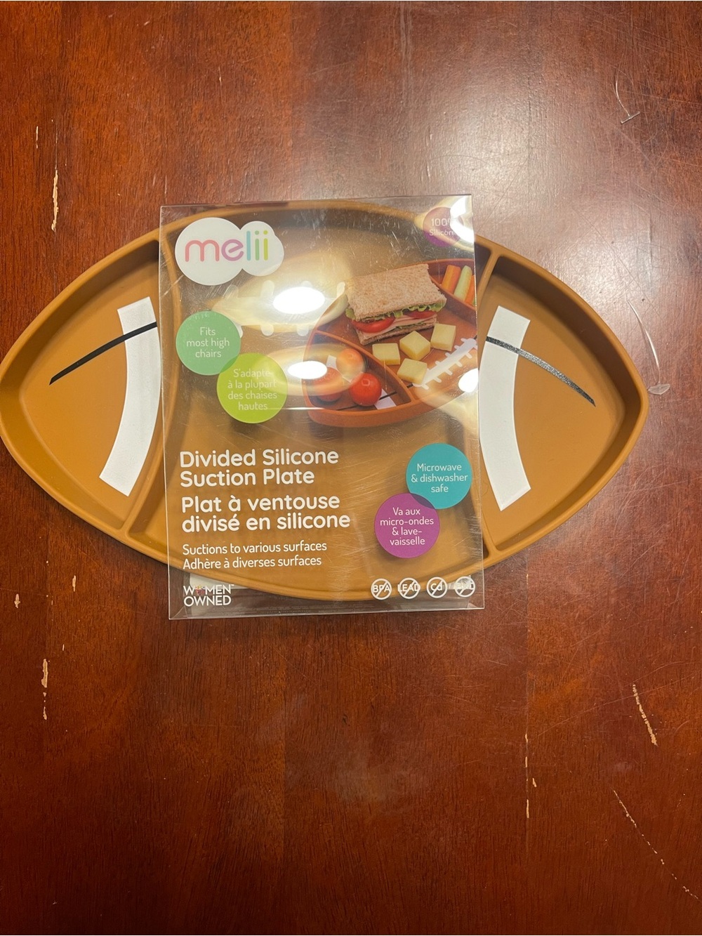 Melli Divided Silicone Suction Plate — Tan